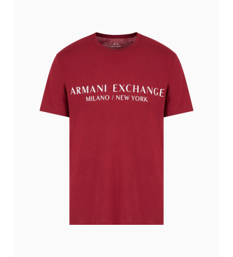 Armani Exchange Regelmig geschnittenes Strick-T-Shirt rot