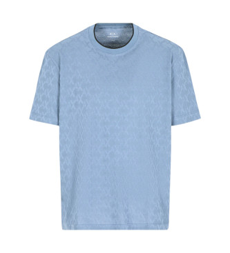 Armani Exchange Regular fit T-shirt met contrasterende ronde hals ASV blauw