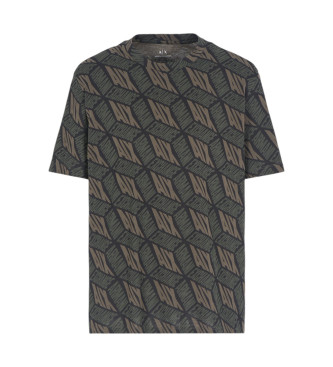 Armani Exchange T-shirt de corte regular com estampado de efeito 3D em algodo ASV preto, verde