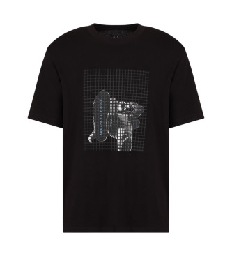 Armani Exchange T-shirt de corte regular com estampado preto