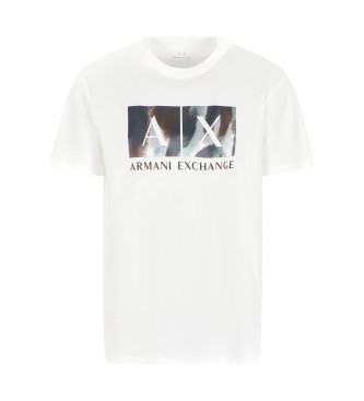 Armani Exchange T-shirt dalla vestibilit regolare con logo astratto stampato in cotone ASV bianco