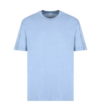 Armani Exchange Regular fit thick cotton T-shirt with blue ASV logo stripes