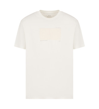 Armani Exchange ASV T-Shirt aus Bio-Baumwolle in normaler Passform mit weien gestickten Buchstaben