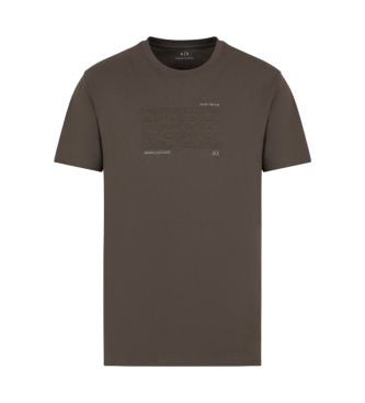 Armani Exchange T-shirt de algodo orgnico ASV de corte regular com letras bordadas a verde