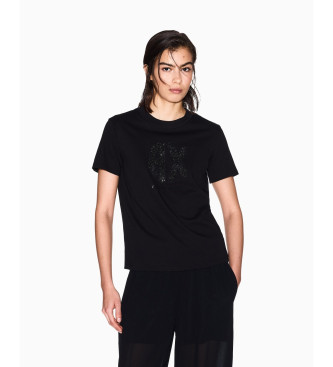 Armani Exchange T-shirt nera vestibilit regolare