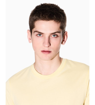 Armani Exchange Pima cotton slim fit t-shirt yellow