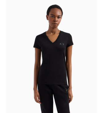 Armani Exchange T-shirt de corte justo preta