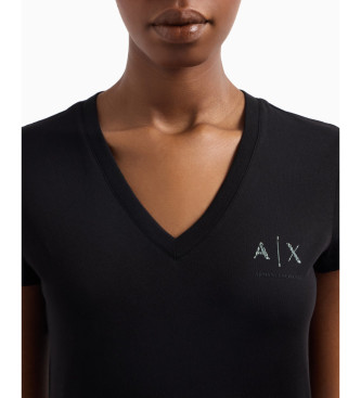 Armani Exchange T-shirt de corte justo preta