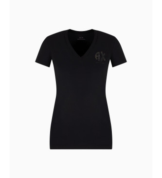 Armani Exchange T-shirt de corte justo preta