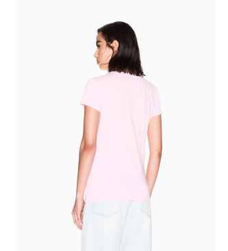 Armani Exchange T-shirt de corte justo cor-de-rosa