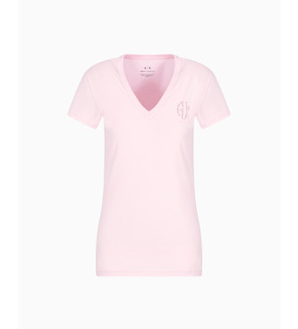 Armani Exchange T-shirt de corte justo cor-de-rosa