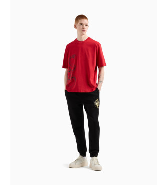 Armani Exchange Koszulka z wężem czerwona