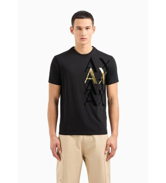 Armani Exchange T-shirts med standardskrning svart