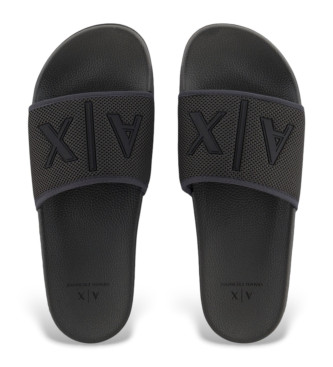 Armani Exchange Flip-Flops Knit+ Logo schwarz