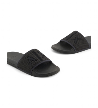 Armani Exchange Flip-flops Knit+ logo svart