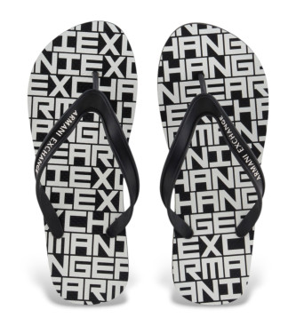 Armani Exchange Flip-Flops Logo schwarz, wei