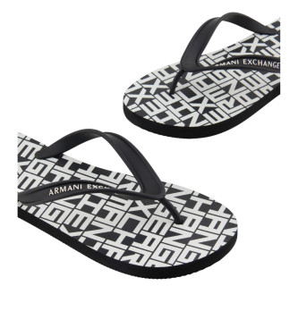 Armani Exchange Flip-Flops Logo schwarz, wei