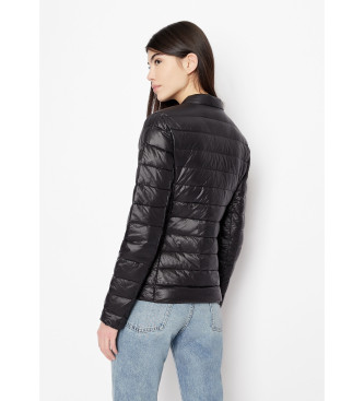 Armani Exchange Quilted zipped jacket black
