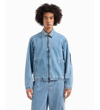 Armani Exchange Giacca di jeans blu in stile bomber