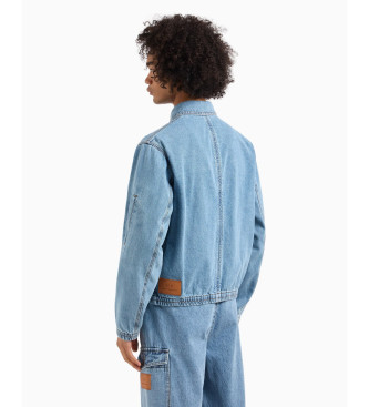 Armani Exchange Giacca di jeans blu in stile bomber