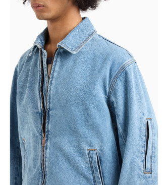 Armani Exchange Giacca di jeans blu in stile bomber