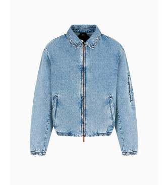 Armani Exchange Giacca di jeans blu in stile bomber