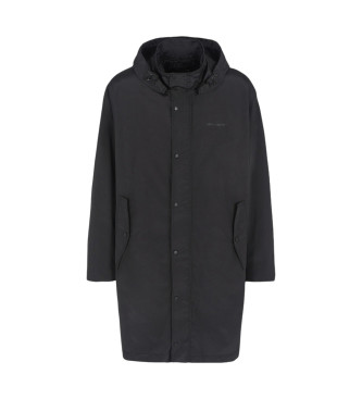 Armani Exchange Mackintosh with hood and buttons black