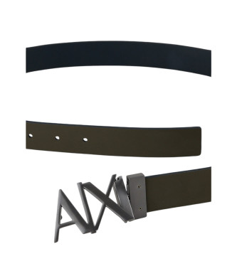 Armani Exchange Double-sided leather belt navy