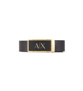 Armani Exchange Cinturn de Piel Logo negro
