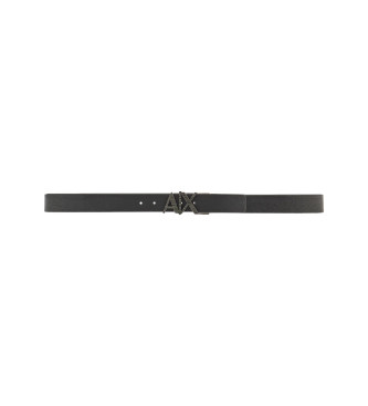 Armani Exchange Plate leather belt black