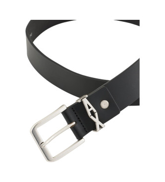 Armani Exchange Ceinture  languette en cuir noir