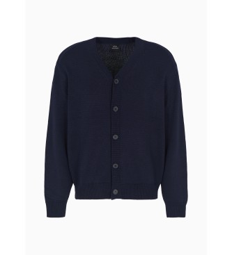 Armani Exchange Navy cardigan i uldblanding