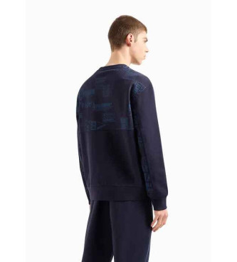Armani Exchange Einfarbiges marineblaues Sweatshirt