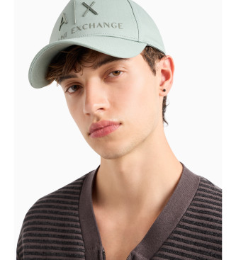 Armani Exchange Berretto ricamato verde