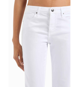 Armani Exchange Rozkloszowane dżinsy białe