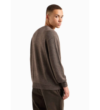 Armani Exchange Brown crew neck jumper