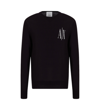 Armani Exchange Sweter z logo w kolorze granatowym