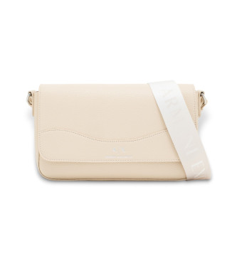 Armani Exchange Borsa a tracolla con logo beige