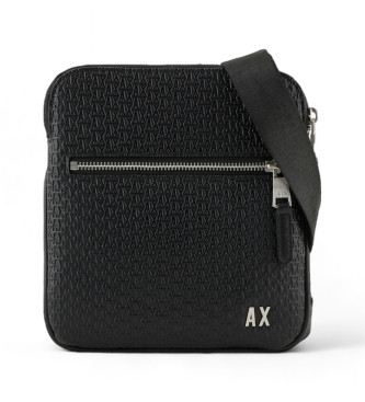 Armani Exchange Sac  bandoulire grav d'un logo, noir