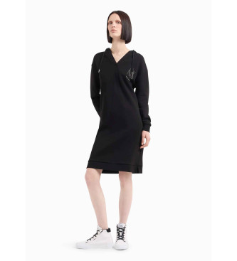 Armani Exchange Black hooded mini dress