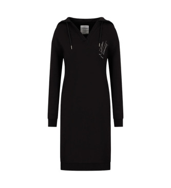 Armani Exchange Schwarzes Minikleid mit Kapuze