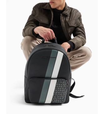 Armani Exchange Mochila com logtipo preto