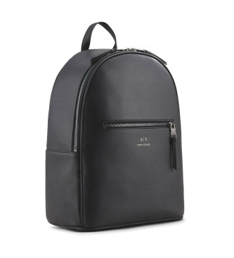 Armani Exchange Semi rigid backpack with outside pocket black