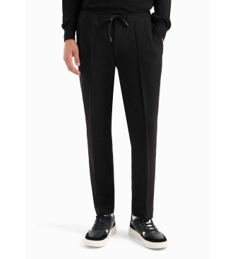 Armani Exchange Pantalon chino en gabardine noire