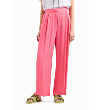 Armani Exchange Różowe spodnie casual