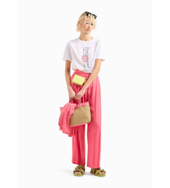 Armani Exchange Rožnate priložnostne hlače