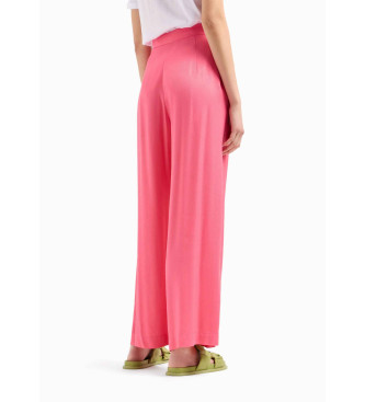 Armani Exchange Różowe spodnie casual