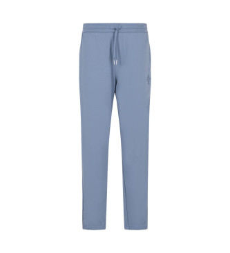 Armani Exchange Pantaloni jogger ASV in cotone interlock con banda logata blu