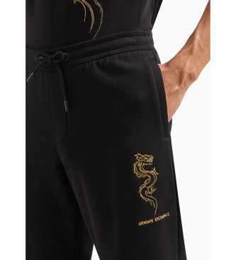 Armani Exchange Dragon trousers black