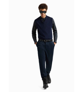 Armani Exchange Navy chino slim trousers